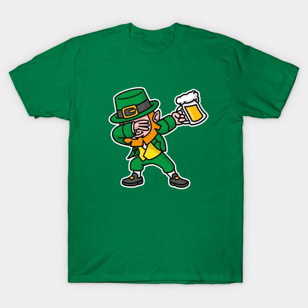 Dab dabbing leprechaun St. Patrick's day pint beer T-Shirt by LaundryFactory